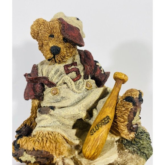 Boyds Bears Homer on the Plate Bearstone #2225 Baseball Pitcher Slugger New - Picture 6 of 11